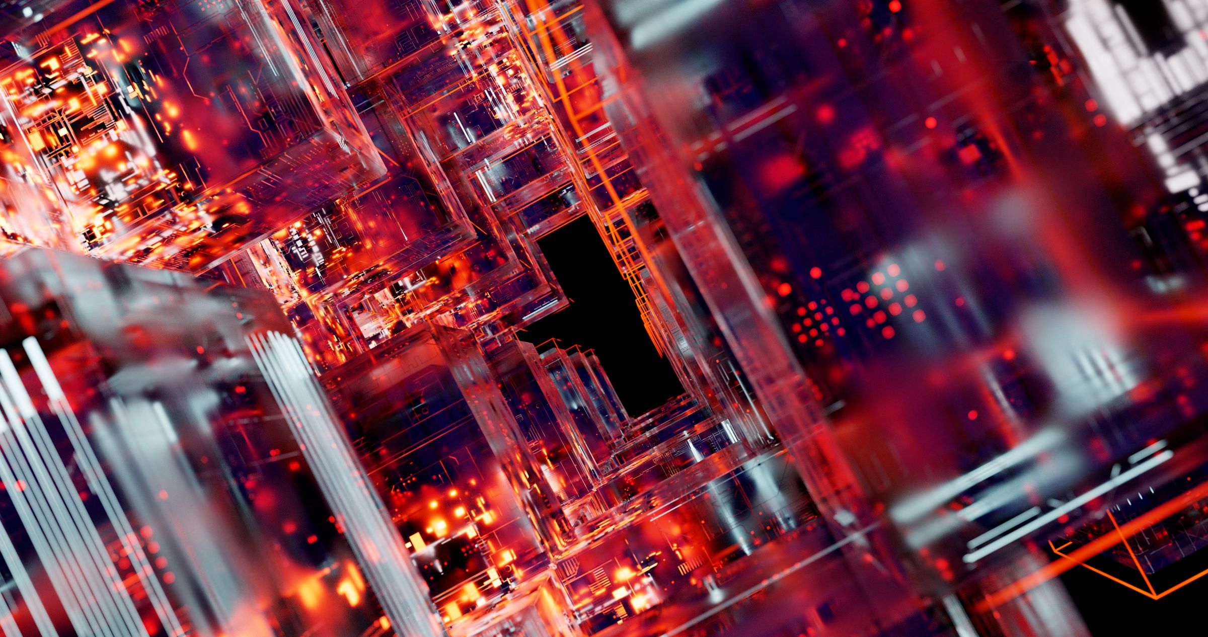 Abstract glowing digital circuitry background